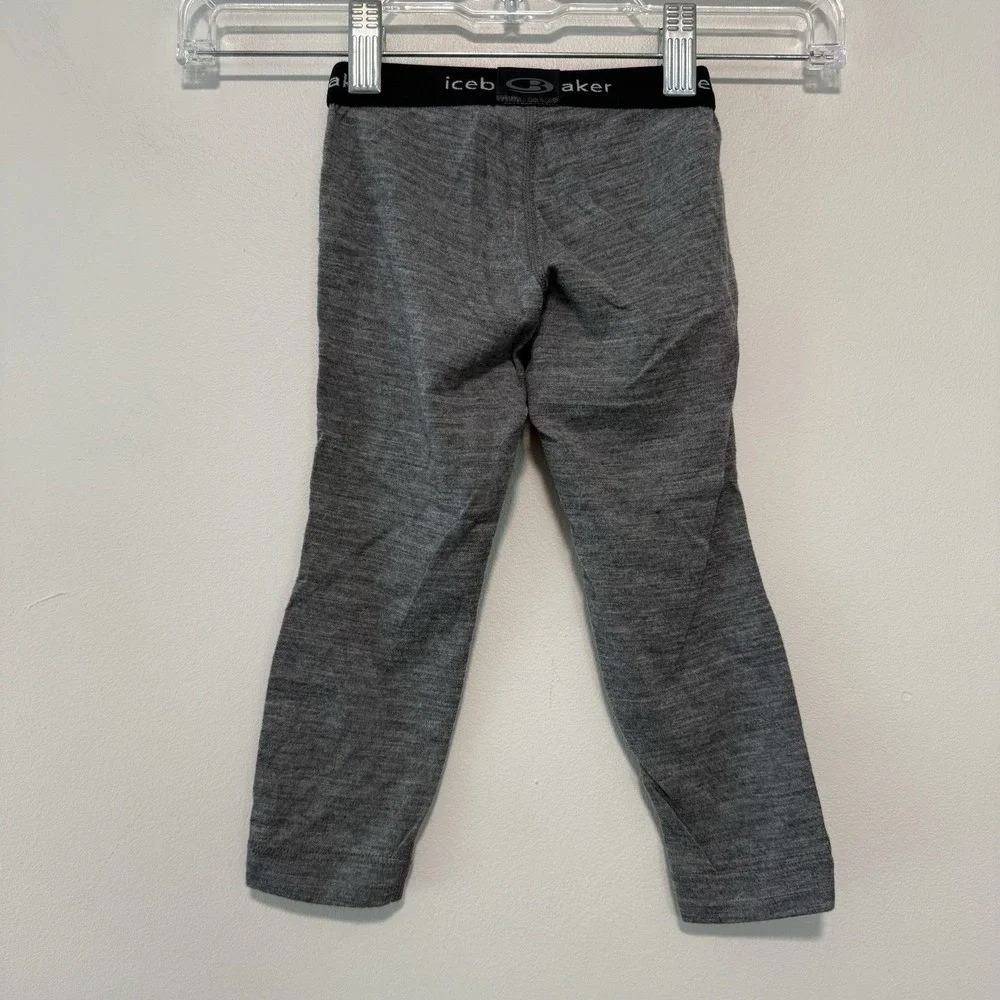 Icebreaker Merino 200 Gray Oasis Thermal Baselayer Leggings Toddler Size 2